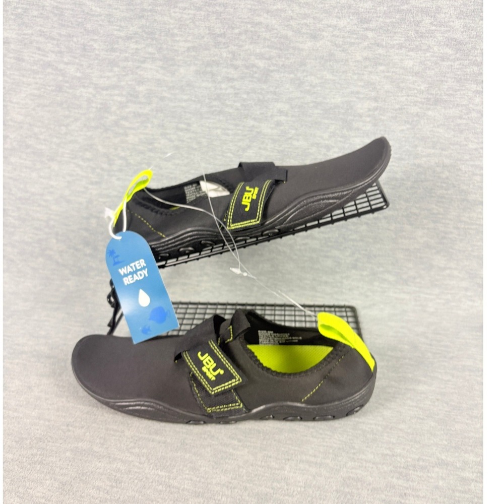 JBU Sport Shore Water Shoes Mens 8 Black Lime Green Slip On